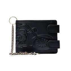 Herren Geldbörse – Hosen Kette – Motorrad – Billfold – Leder - Schwarz (Vintage Leder), Schwarz (Vintage Leder), 125,100 cm, zeitgenössisch von LeonDesign