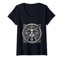 Damen Leonardo Da Vinci T-Shirt mit V-Ausschnitt von Leonardo Da Vinci