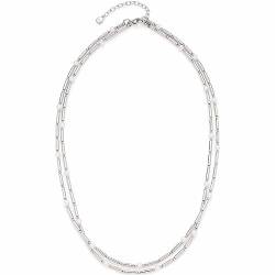 Leonardo Jewels Mirella Damen Halskette aus Edelstahl, doppelreihiges Collier mit Süßwasserperlen, Länge 45-50 cm, Schmuck Geschenk für Frauen 023336 von Leonardo Jewels