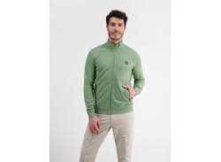 Sweatjacke LERROS "LERROS Sweatjacke, Structure" Gr. L, grün (sage green) Herren Sweatjacken von Lerros