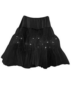 Letuwj Damen Petticoat Reifrock Unterrock Underskirt Crinoline Röcke Vintage Swing Kleid Schwarz XXXL von Letuwj