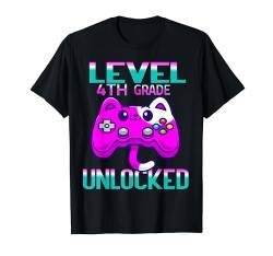 4. Klasse freigeschaltetes Videospiel Back To School Boys T-Shirt von Level Unlocked Video Game Back To School Outfit