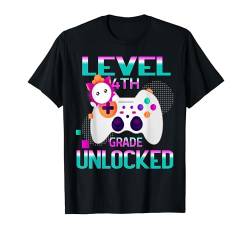 4. Klasse freigeschaltetes Videospiel Back To School Boys T-Shirt von Level Unlocked Video Game Back To School Outfit