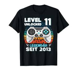 Level 11 Jahre Geburtstagsshirt junge Gamer 2013 Geburtstag T-Shirt von Level Up Birthday Awesome Gamer Level Unlocked