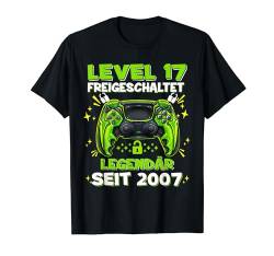Level 17 Jahre Geburtstagsshirt junge Gamer 2007 Geburtstag T-Shirt von Level Up Birthday Awesome Gamer Level Unlocked