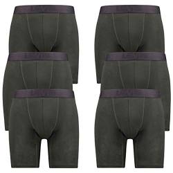 6er Pack Levis Herren Movement Tencel Long Boxer Shorts Unterhose Pant Unterwäsche, Farbe:Army Green, Bekleidungsgröße:S von Levi's