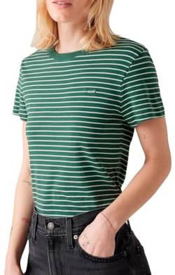 Levi's Damen Essential HM SS Tee T-Shirt, Maury Stripe Bistro Green, XS von Levi's