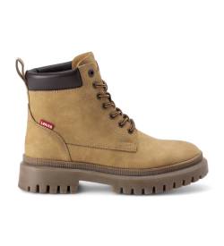 Levi's für Damen. 235878-794-74 Braune Lennox-Stiefeletten (38), 1 bis 3 cm, Schnürsenkel, Lässig von Levi's