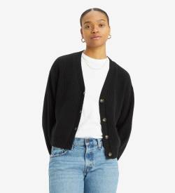 Levi's für Damen. A8728-0004 Schneeflocken-Strickjacke schwarz (XS), Lässig, Baumwolle von Levi's