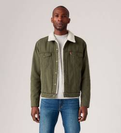 Levi's für Herren. 16365-0242 Typ 3 Sherpa grüne Jacke (S), Lässig, Baumwolle, Langarm von Levi's