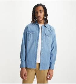 Levi's für Herren. 85744-0047 Barstow Standard Fit Hemd blau (M), Lässig, Baumwolle, Langarm von Levi's