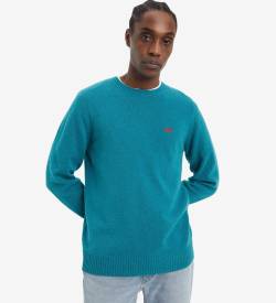 Levi's für Herren. A4320-0018 Original Housemark blauer Pullover (S), Lässig, Wolle von Levi's