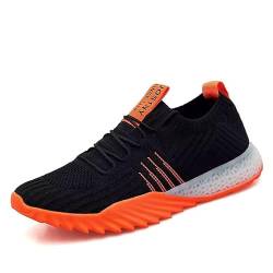 Lewhosy Unisex Arianna Sneaker Damen Herren Leichte Atmungsaktive Walking Schuhe Rutsch Athletische Mode Mesh Gym Casual Sportschuhe Schwarz Orange-45 von Lewhosy