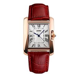 LianShi Uhr Roman Number Quarz Armbanduhr Präzise Skala Weißes Zifferblatt Wasserdicht 30M Business Style für Damen Herren 4 Farben von LianShi