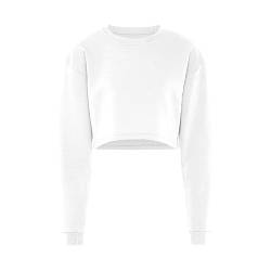 Libbi Women's Damen Langärmliges Pullover 100% Polyester mit Rundhalsausschnitt Weiss Größe XS Sweatshirt, 32 von Libbi