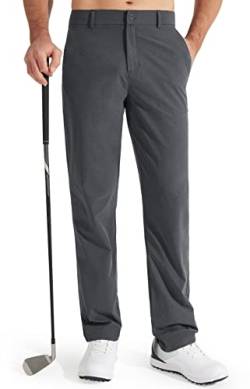 Libin Herren Golf Hosen Slim Fit Stretch Arbeitskleid Hosen 30"/32" Schnelltrocknend Leichter Casual Komfort mit Taschen (DE/NL/SE/PL, Bundweite & Schrittlänge, 40, 30, Iron Grey) von Libin