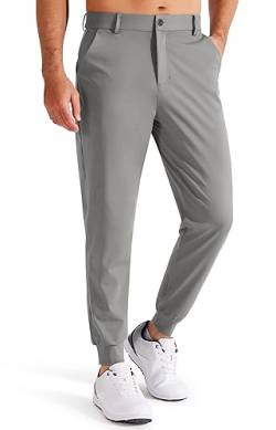 Libin Herren Golfhose Stretch Slim Fit Golf Jogginghose Anzughose Sporthose Lang Jogger Pants Chino Stoffhose mit Taschen, Grau 3XL von Libin