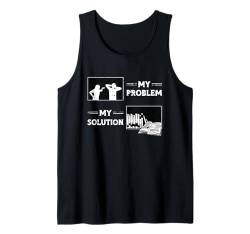 My Problem My Solution Piktogramm Dad Bookaholic Librarian Tank Top von Librarian Designs for Librarians