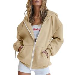 Lidssacde Angebote des Tages Heute, Sweatjacke Damen mit Reißverschluss Kapuzenpullover Oversize Zipper Hoodie mit Kapuze Sweatjacke Lang Pullover Kapuzenjacke Schwarz Trainingsjacke Sport Sweatshirt von Lidssacde