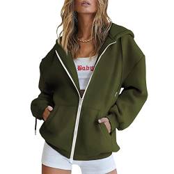 Lidssacde Retourenkauf Angebote, Sweatjacke Damen mit Reißverschluss Kapuzenpullover Oversize Zipper Hoodie mit Kapuze Sweatjacke Lang Pullover Kapuzenjacke Schwarz Trainingsjacke Sport Sweatshirt von Lidssacde