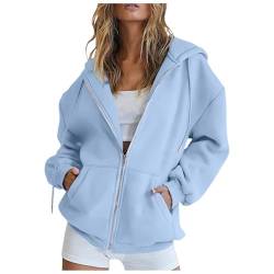 Meine Bestellungen Anzeigen, Sweatjacke Damen mit Reißverschluss Kapuzenpullover Oversize Zipper Hoodie mit Kapuze Sweatjacke Lang Pullover Kapuzenjacke Schwarz Trainingsjacke Sport Sweatshirt von Lidssacde