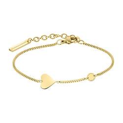 Liebeskind LJ-0510-B-20 Damen Armband Herz Edelstahl Gold 20 cm von Liebeskind