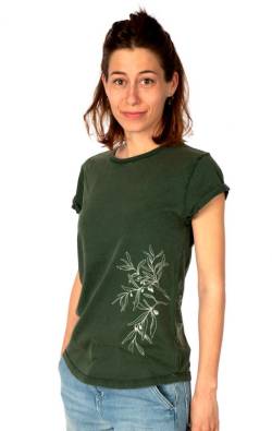 Life-Tree Organic Shirt Stone Washed Olive Branch M von Life-Tree