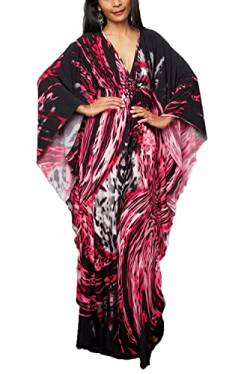 LikeJump Damen Boho Kimono Lang Kaftan Kleid Strandkleider Cardigan Pareo Bikini Cover Ups von LikeJump