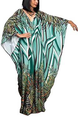 LikeJump Damen Boho Kimono Lang Kaftan Kleid Strandkleider Cardigan Pareo Bikini Cover Ups von LikeJump