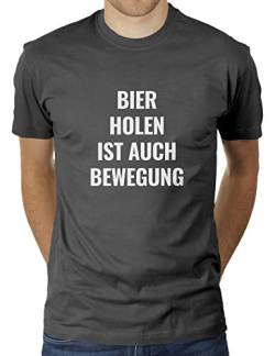 Bier Holen ist auch Bewegung - Herren T-Shirt von KaterLikoli, Gr. 2XL, Anthrazit von Likoli