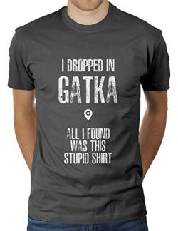 I Dropped In Gatka PUBG Player Unknown Battlegrounds - Herren T-Shirt von KaterLikoli, Gr. XL, Anthrazit von Likoli