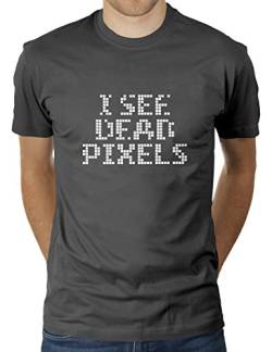 I See Dead Pixels - Herren T-Shirt von KaterLikoli, Gr. M, Anthrazit von Likoli