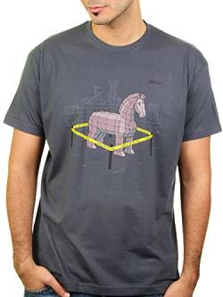 Likoli The Original Trojan Horse - Herren T-Shirt von Kater, Gr. M, Anthrazit von Likoli