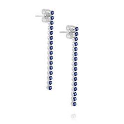 Damen Damenohrringe Silber 925 blau mit Kristallen Glitzer hängend Schmuck-Beutel Geschenkideen für die Frau von LillyMarie