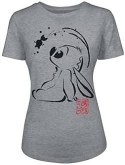 Lilo & Stitch Japan Frauen T-Shirt grau meliert S von Lilo and Stitch