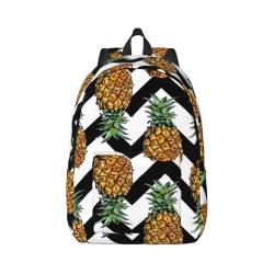 Summer Pineapple Canvas Rucksack Reise Laptop Tasche, Wasserschutz und ergonomische Gurte für College-Arbeit, Schwarz , M von LimPac