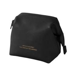 Limtula Make-up-Tasche, Reise-Kosmetiktasche für Damen, PU-Leder, wasserdicht, Kulturbeutel, große Tasche, Toilettenartikel-Organizer, Schwarz von Limtula