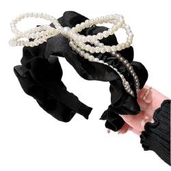 Vielseitiges schwarzes Schleifen-Stirnband, eleganter Haarschmuck für Damen und Mädchen, weiches Polyestergewebe, Kopfbedeckung für Weihnachten von Limtula