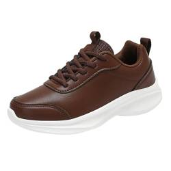 Herren Damen Sneakers Schnürhalbschuhe Turnschuhe Fashion Leichtgewichts Walkingschuhe Freizeitschuhe Leichte Trainers rutschfeste Business-Büro-Turnschuhe PU Leder Run Sneaker von LinRim