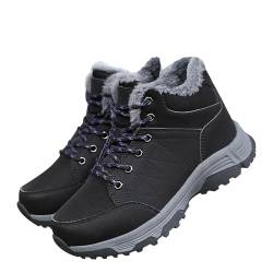 LinRim Compatible with Motorrad Herren Schwarz Für Frauen Schneestiefel Waetpoof Mädchen Gefüttert (Black, 40) von LinRim