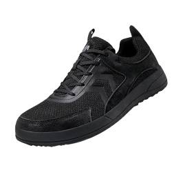 LinRim Fitness Schuhe Herren Indoor Leichte Mesh Atmungsaktive Einfarbig Herren Schuhe 42,5 (Black, 45) von LinRim