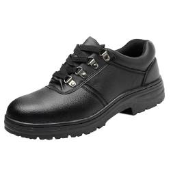 LinRim Herren Schuhe 41 Herren im Frühling und/Winter mit Zehenschutz und Anti-Pannenschutz, öl- und alkalibeständig und rutschfest Fußball Schuhe Halle Herren (Black, 44) von LinRim