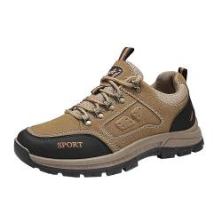 LinRim Herren Schuhe Boots Männer Turnschuhe Wandern Schuhe Flache Unterseite Rutsch Bequem Wasserfeste Schuhe Herren Winter (Coffee, 39) von LinRim