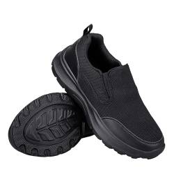 LinRim Schuhe Herren Laufschuhe Flache Leichte Bequeme Casual Herren Orthopädische Schuhe (Black, 41) von LinRim