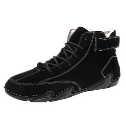 Winterschuhe Herren Winterstiefel Schneestiefel Warm Gefütterte Winterstiefel Outdoor Rutschfest Winterschuhe Stiefelette Stiefel Freizeitschuhe rutschfest Klassische Winter Boots, (Schwarz, 42) von LinRim