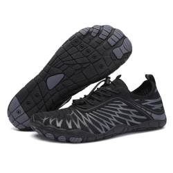 Minimalistische Barfußschuhe für Damen und Herren, breite Zehenbox, Unisex, Trailrunning-Schuhe, schnell trocknend, Schwimmen, Walking, Wasserschuhe, Schwarz , 48 EU von LinZong