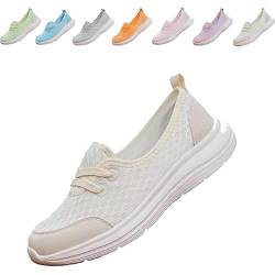 Orthopedic Shoes for Women Slip on Sneakers Shoes- Women's Woven Orthopedic Breathable Soft Sole Shoes (White,37) von LinZong