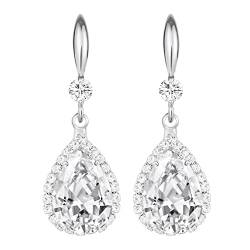 Linawe Ohrringe Silber Tropfen Ohrringe Set, Ohrringe Hängend Damen, Modeschmuck Kristall Ohrhänger Ohrring, Diamant Diamanten Ohrringe Tropfen, Moissanite Ohrringe Hochzeit von Linawe