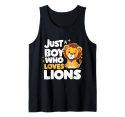 Lion Just A Boy Who Loves Lions Afrika Animals Tank Top von Lion Lions Funny Lion Lover