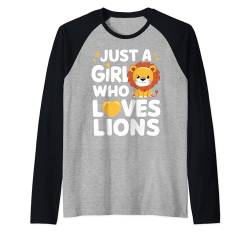 Lion Just A Girl Who Loves Lions Afrika Animals Raglan von Lion Lions Funny Lion Lover